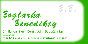 boglarka benedikty business card